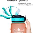 Sports Custom Logo Plastic Portable BPA Free 32oz Drinking Sports Motivational Water Bottle With Time Marker