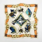 Women Silk Print Satin Scarf Wholesale Women Fashionable Printed Square 53*53cm Silk Satin Scarf