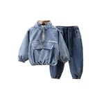 Baby Set Baby Boy 2pcs Tracksuit Set Boys Clothing Set Denim Hoodie Jean For Toddler Sweatsuit Outfit