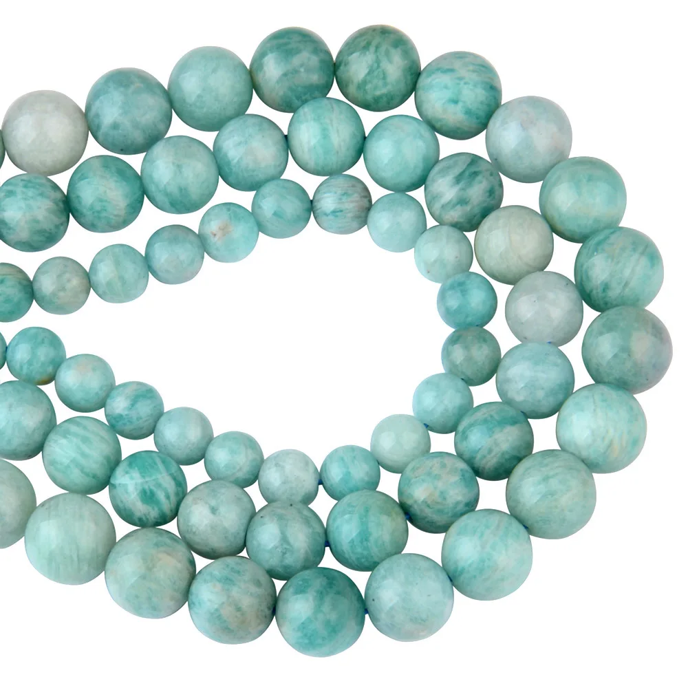 Amazonite 8mm Round Crystal Bead Bracelet with Description Card 