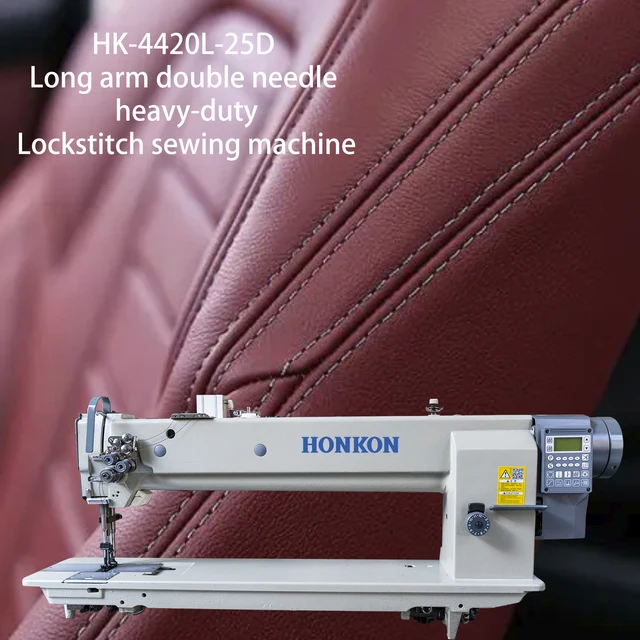 Heavy Duty Direct Drive Double Needle Long Arm Industrial Sewing Machine HK-4420L-25D