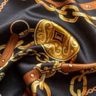 Satin Woven Satin Fabric High Quality 100% Polyester Harir Gorgeous Chain Print Silk Stretch Satin Fabric For Dress