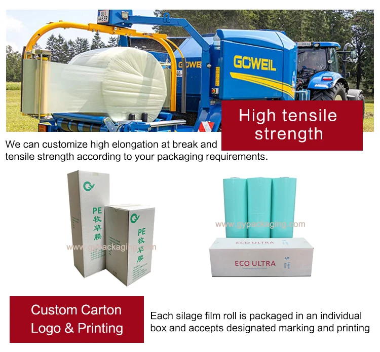 Customized 20 Inch Silage Wrap Silage Wrap Film 250 Mm Silage Agri