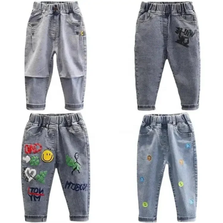 High Quality 2-10 Years Children Black Long Kids Fashion Jeans Pant for Boys Pants&Trousers