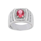 Diamond White Gold Sterling Silver Jewelry Gems 925 Sterling Silver CZ Diamond Ring Wedding White Gold Ring Men