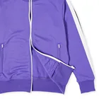Jacket Wear Sporty Funnel Neck Zip Up Plain Jacket Custom Logo Street Wear Taped Track Jacket For Men