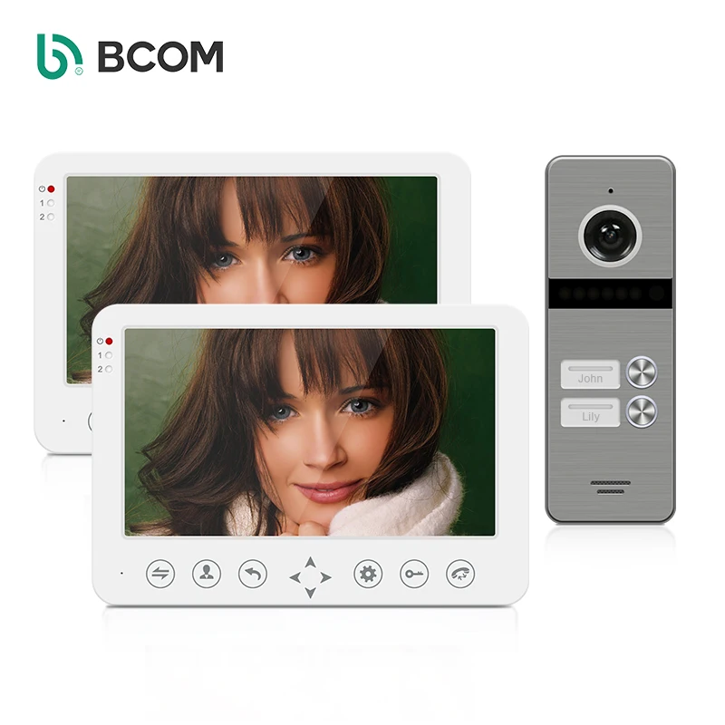 Popular 7 inch 4 wire video door phone for villa use with Night vision function