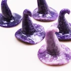 Wholesale Natural Crystal Reiki Gemstones Purple Mica Lepidolite Witch Hat Folk Crafts For Halloween Gifts