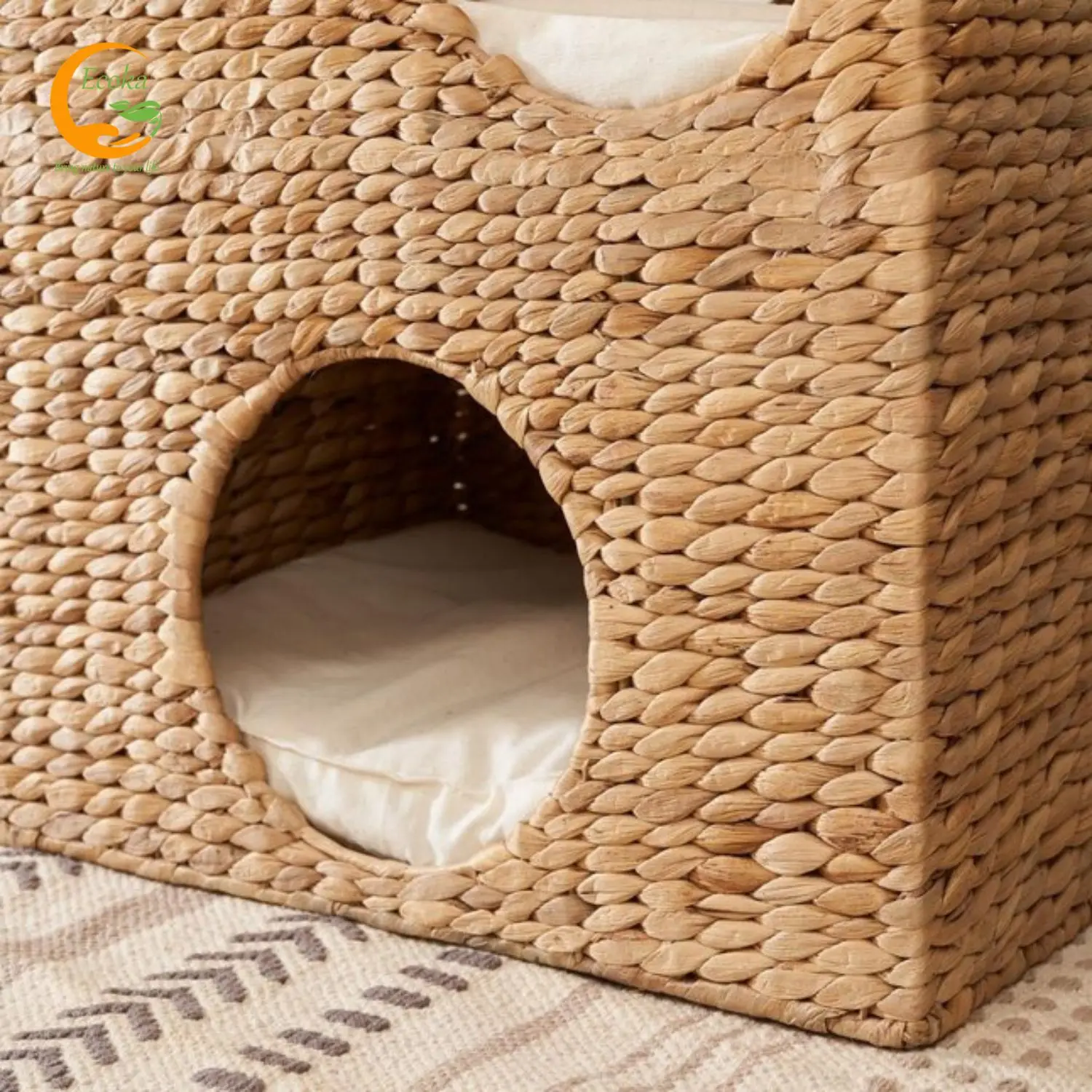 Vietnam Customizable Lightweight Water Hyacinth Pet Cage Handcrafted Rectangle Shape Bed for Cats and Small Dogs Solid Pattern H61fab6c72e634ff1a0cd8786c12b85b3P