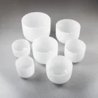 Gift Ring Chant Gift Set Chakra Set 7"-14" Inch 99.99% Pure Quartz Frosted Milky White Crystal Singing Bowl