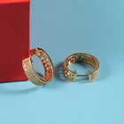 Hoop Earrings Earrings New Fashion Jewelry AAA Cubic Zirconia Brass Small Round Gold Hoop Earrings