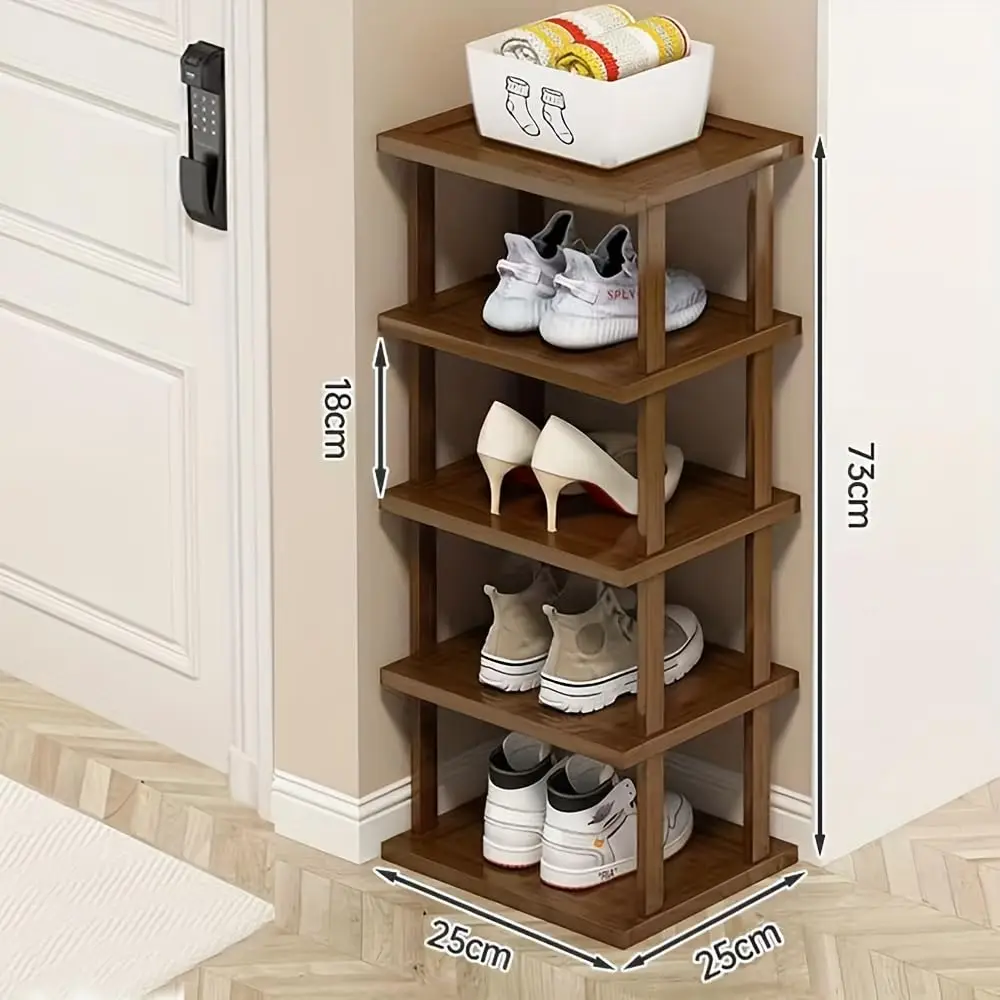 product custom bamboo shoe rack vertical shoe organizer with sturdy shelves entryway storage stand for wardrobes corners doorways-3