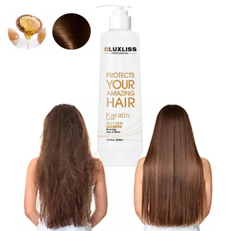 Luxliss 500ml Keratin Hair Daily Care Shampoo For Damaged Hair With Keratin  And Argan Oil Extract Smooth Hair - Buy Hair Care Shampoo,Keratin Hair  Shampoo,Keratin Shampoo Product on 