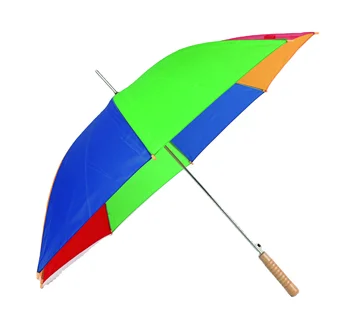 8 high-strength ribs Windproof golf umbrella Colorful stitching cheap Chinese new golf umbrella Wooden handle