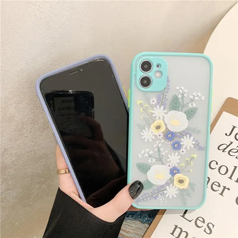 Hot Selling Skin Feeling Flower Phone Case For iPhone 14 13 12 11 Pro Max Xs Xr Xs Max 7 8 Plus