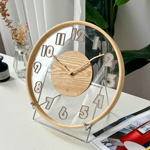 2024 New Original Design Nordic Minimalist Clock Simple Acrylic Luxury Wooden Wall Clocks Custom Manufacturer