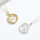 Sterling Shell Korean Style Lucky 12 Zodiac Sign Necklace S925 Sterling SIlver Constellation Shell Necklace