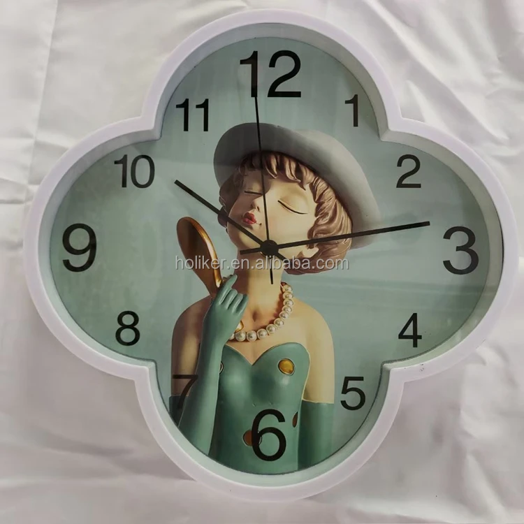塑料框架定制表盘打印卧室时钟现代时钟墙壁标志