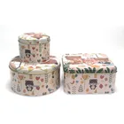 Biscuit Custom Printed Christmas Round Cheap Tin Can For Cake Coffee Biscuit Metal Package Cookie Square Tin Box Sets