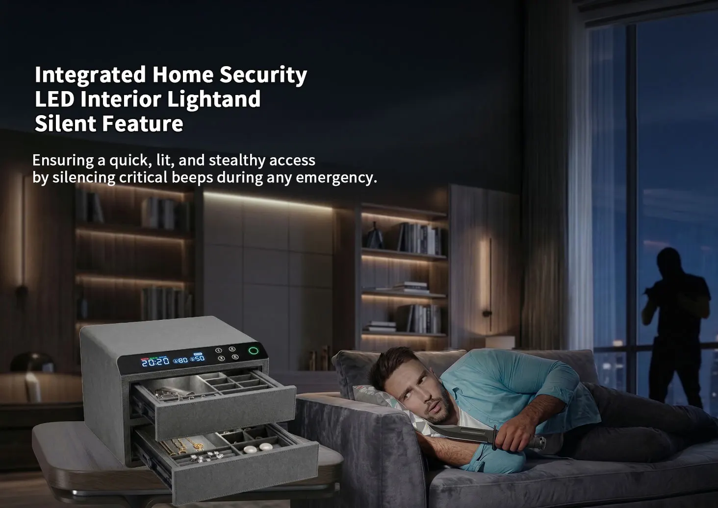 dr 1273 ft ceqsaffe factory best selling jewelry safe household anti theft small intelligent fingerprint safe box 4 drawers storage safe-1