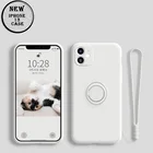 Cover Silicone Magnetic Ring Holder Case For IPhone 12 13 Pro Max Mini Soft Stand Finger Bracket Cover Case