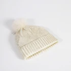 With Faux Fur Hot Selling Ladies Acrylic Knit Cuff Hat With Faux Fur Pompom