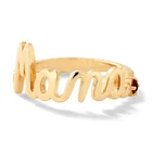 Letter Ring A Customized Fashion Personalized 18K Gold Letter MAMA Ruby Ring As A Gift For Mother