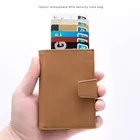 Wallet Leather Card RFID Blocking Aluminum Wallet PU Leather Credit Card Holder Men Blocking Card Wallet