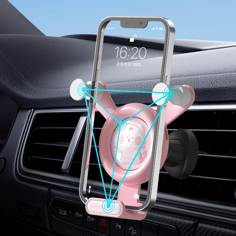 ICARER FAMILY Universal Cute Design Car Air Vent Mobile Phone Holder Cradle Gravity Car Phone Mount Phone Holder