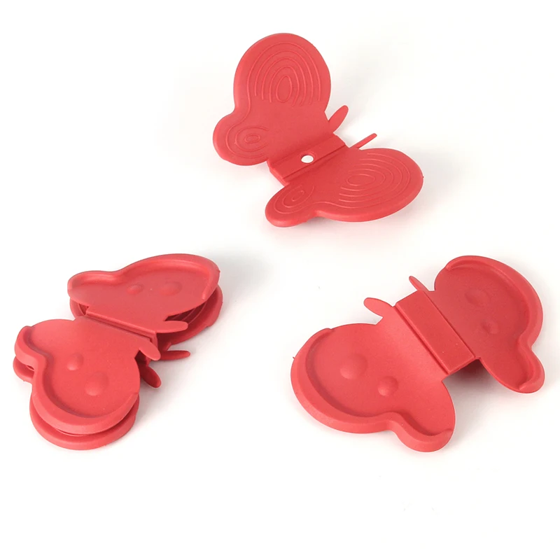 Custom Heat Resistant Butterfly Shape Silicone Oven Grab Mitts Hot Dish Plate Bowl Pot Holder Carrier with Magnet
