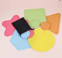 Hot Sale Sensory Mat Calming Sensory Shapes Silicone Texture Round Toy Mat For Kids