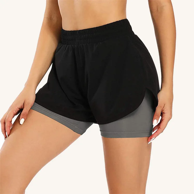 Women's Elastic High Waisted 2 In 1 Running Athletic Shorts With Liner  Lightweight Quick-dry - Buy Active Yoga Shorts With Pockets,Athletic Shorts  For Women,Workout Gym Shorts Product on Alibaba.com