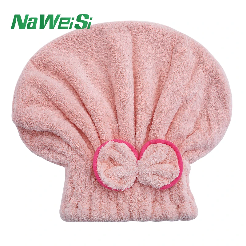 Shower spa head wrap hair drying cap turban microfiber terry dry hair towel