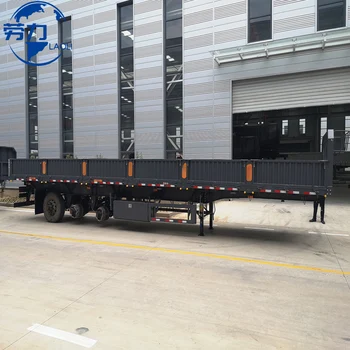40ton cargo truck trailer 40ft side wall semi trailer 3 axle fence cargo bulk  drop side trailer for sale