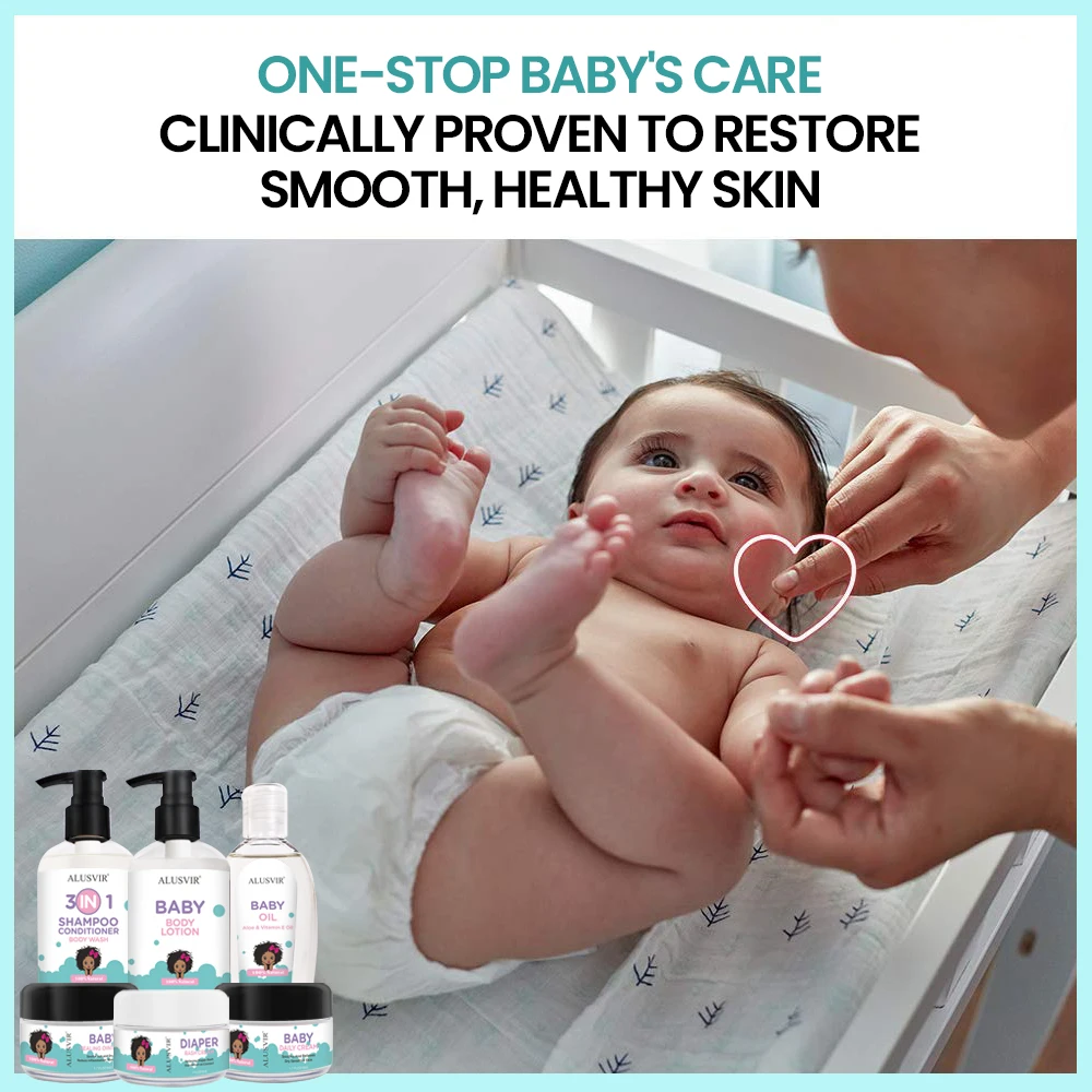 Baby Care Products Bath Kit Vegan Natural Baby's Hair Shampoo And Body Wash Lotion Face Cream Diaper Rash Cream Skin Care Set