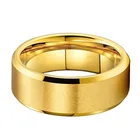 Ring Wedding 14K Gold Plated Ring Fashion Matte Brushed Comfortable Tungsten Ring Wholesale
