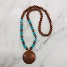 Wooden Beads Personalized Monogram Blank Wooden Disc Beads Necklace
