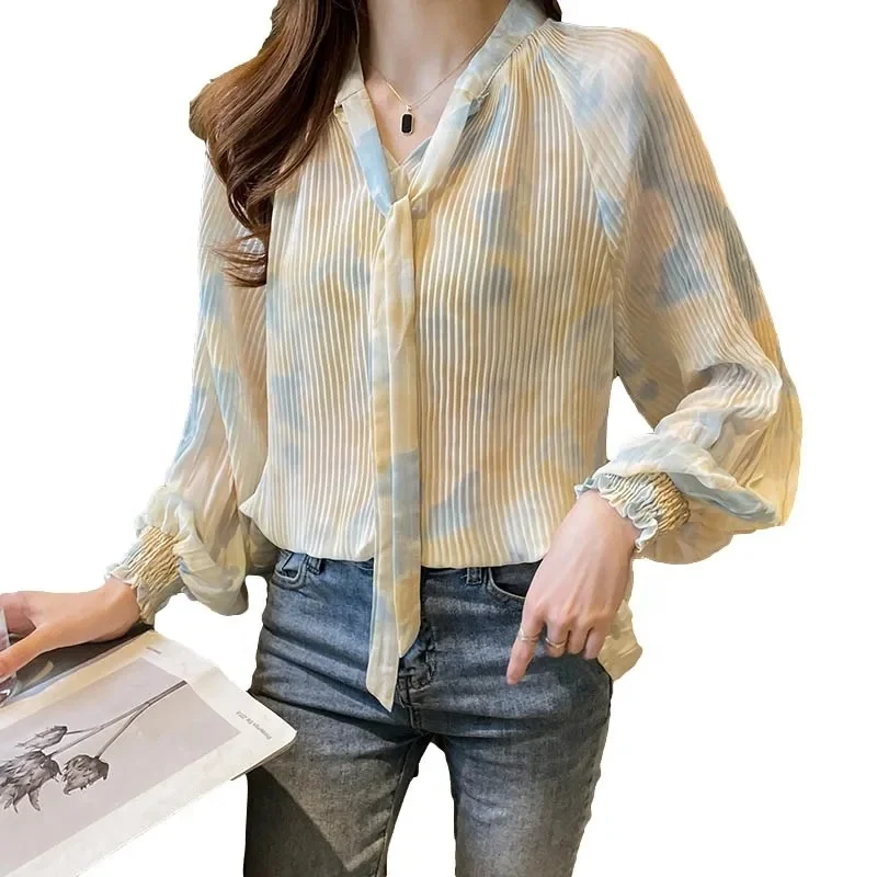 2024 Spring/summer women's office wear fashion long-sleeved lapel top shirt women's shirt