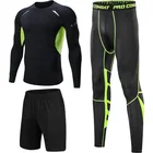 3 Pcs Suit Wholesale Factory Mens Quick Dry Athletic Sport Sportswear Workout Fitness Clothing Wear Gym Set