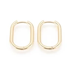 Golden Oval Oval PandaHall Long-Lasting Golden Plated Brass Oval Huggie Hoop Earrings
