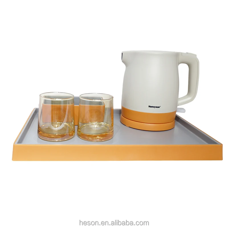 New Design 0.8 Liter Hotel Quality Electric Kettle With Tray Set For Guest Room