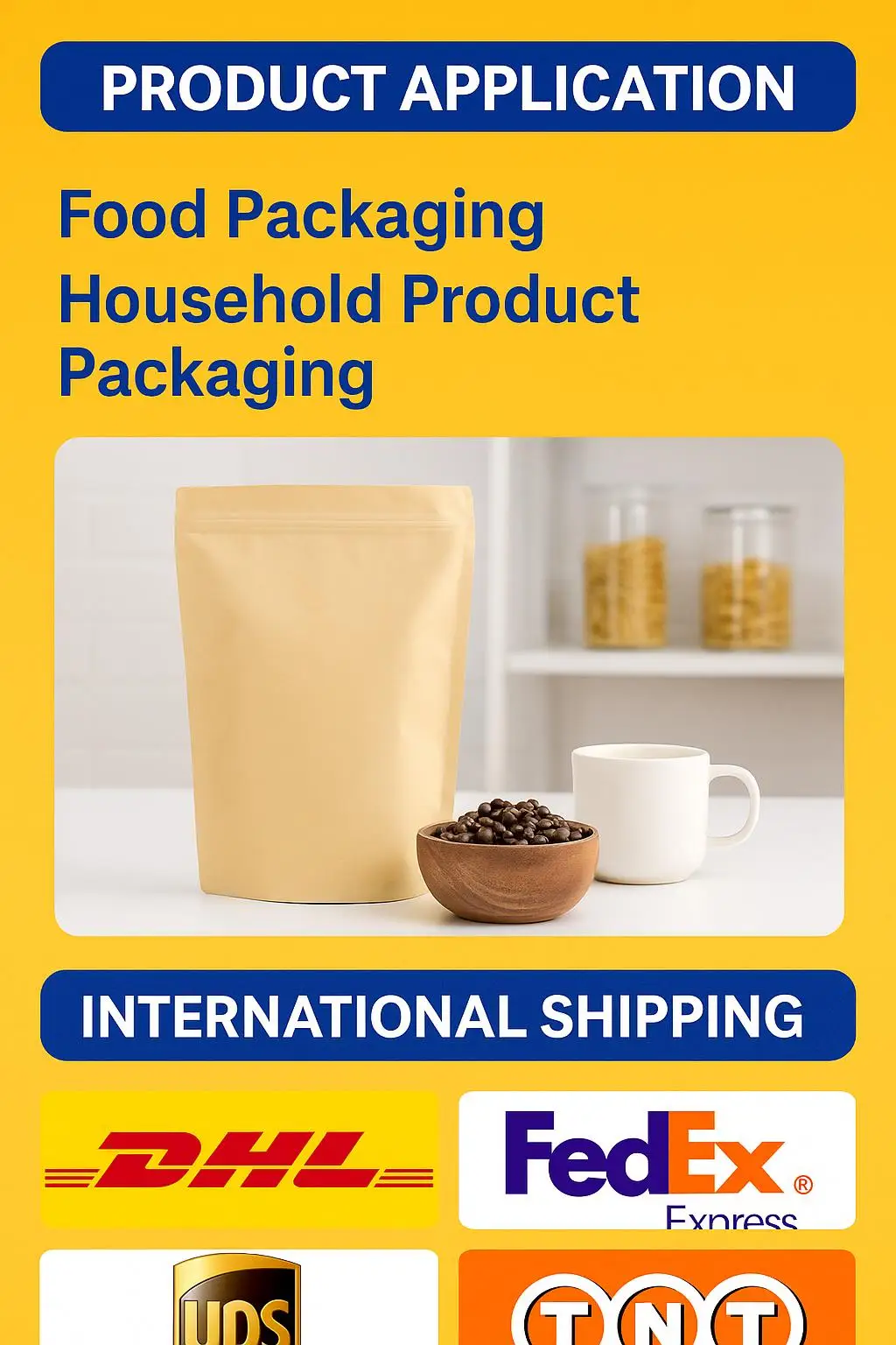 Eco-Friendly Resealable Kraft Paper Coffee Bag with Custom Logo for Ground Coffee and Tea Leaves - detail 3