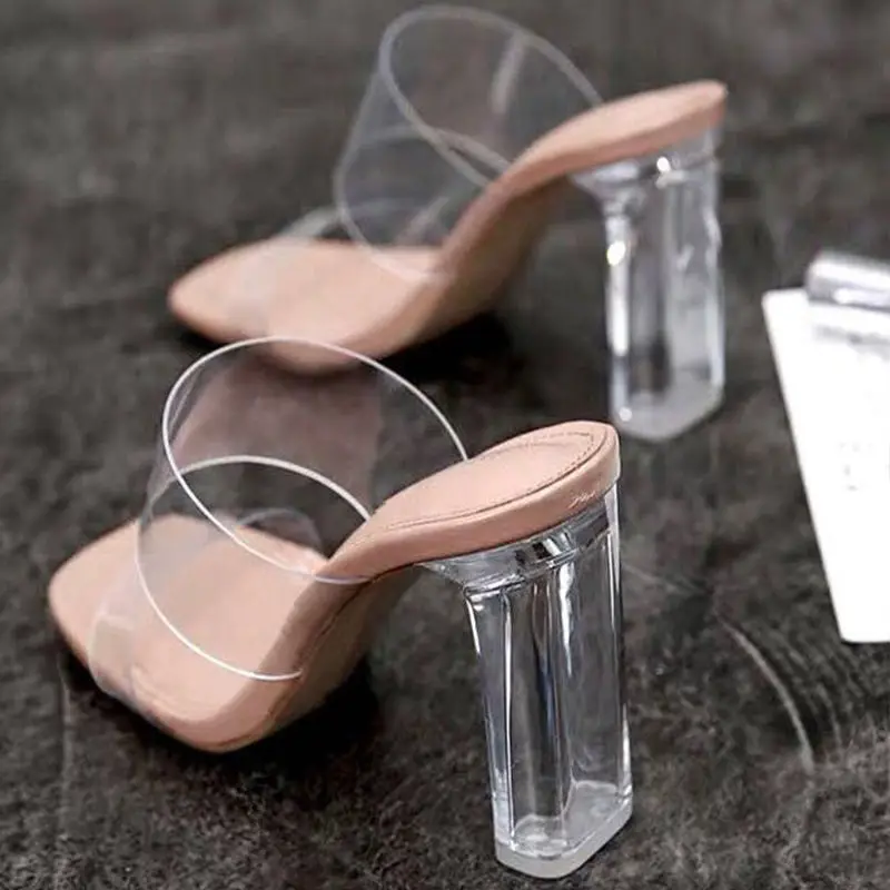 clear heel high heels