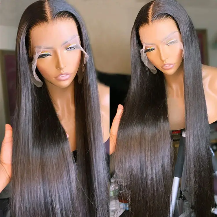 He Transparent Swiss Lace Front Wigs Human Hair 360 Lace Frontal Wig Straight Brazilian Virgin Hair Glueless Full Hd Lace Wig