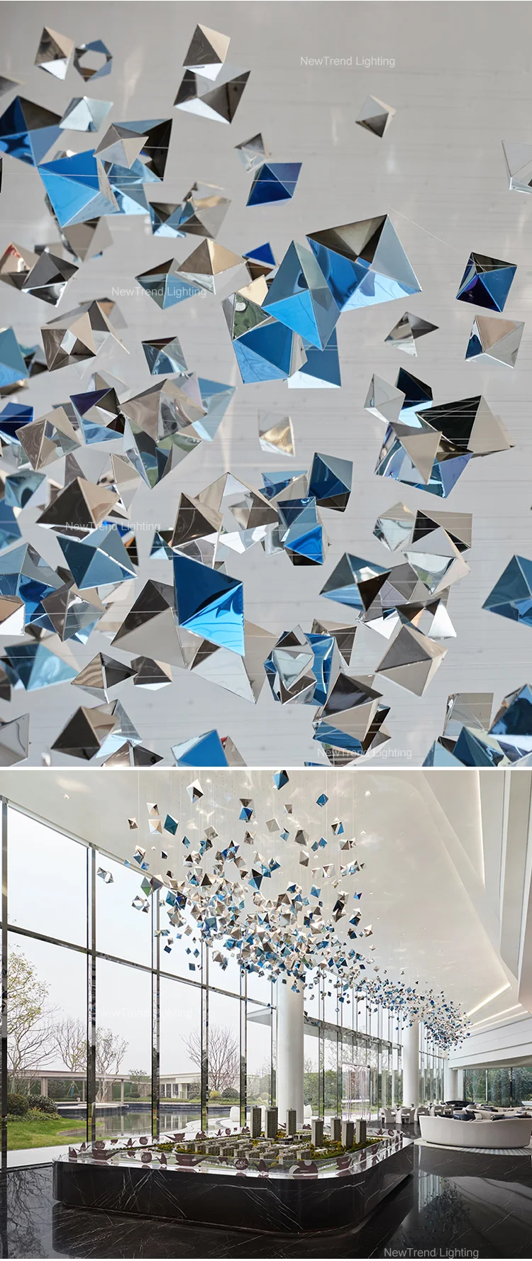 CPL-365 Modern Interior Pendant Light Mall Villa Hotel Lobby Staircase Custom LED Chandelier factory