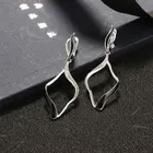 Earring Cz Earrings QSY Brand Brass Earring Black Enamel RhodiumPlated Cz Cubic Zirconia Huggie Earrings