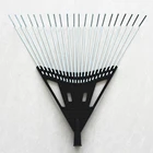 Garden Wholesale High Quality Custom Garden Tools Painted Metal Rake Head 24 Tooth Rake Garden Weed Cleaning Rake.