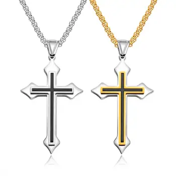 High Quality Charm Cross Necklace Jewelry, Cheap Customized Wholesale Chain Necklace Men Cross Necklace Jewelry#