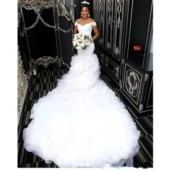 High Quality Wholesale African Wedding Dresses Bridal Gown New Style Mermaid Bridal Dresses Lace Wedding Gown