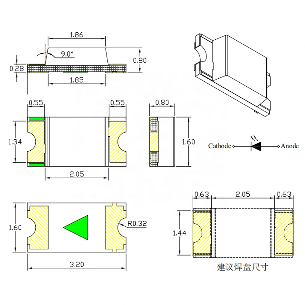 Free Samples 5 Years Warranty Epistar Chip 1206 Smd Led Hot Selling Smd